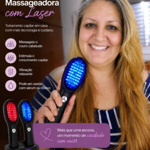 Escova Massageadora com Laser Tratamento Capilar e Antiqueda