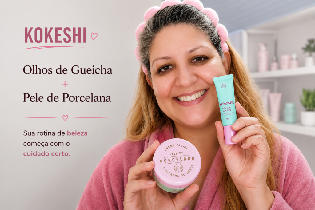 ✨ Kit Kokeshi – Olhos de Gueicha + Pele de Porcelana
